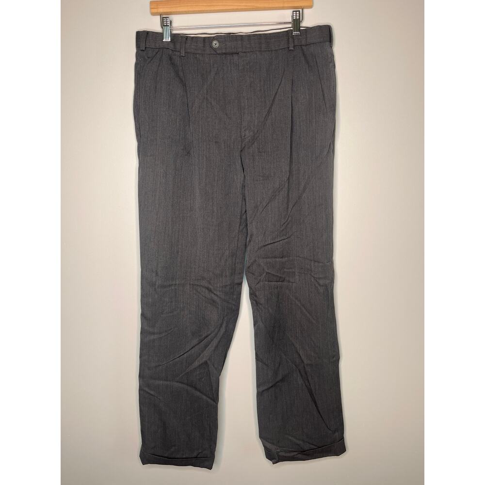 Brooks Brothers 346 Dark Gray Wool Madison Fit Old Money Roll Up Pants 36x32